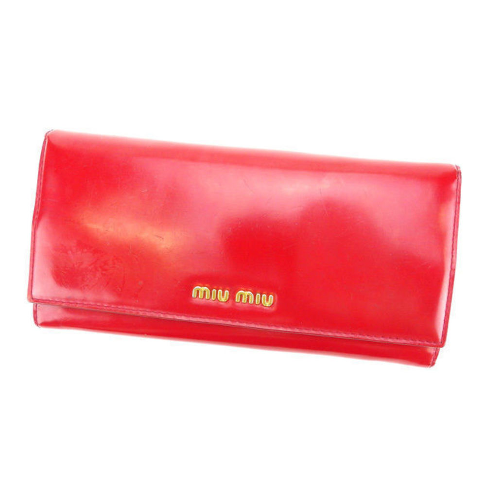 Miu Miu Long Wallet Red A938s - image 1